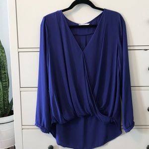 Wrap front blouse